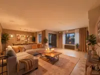 Wohn- und Esszimmer_EG - Wohnzimmer, Modern - (KI generiert)