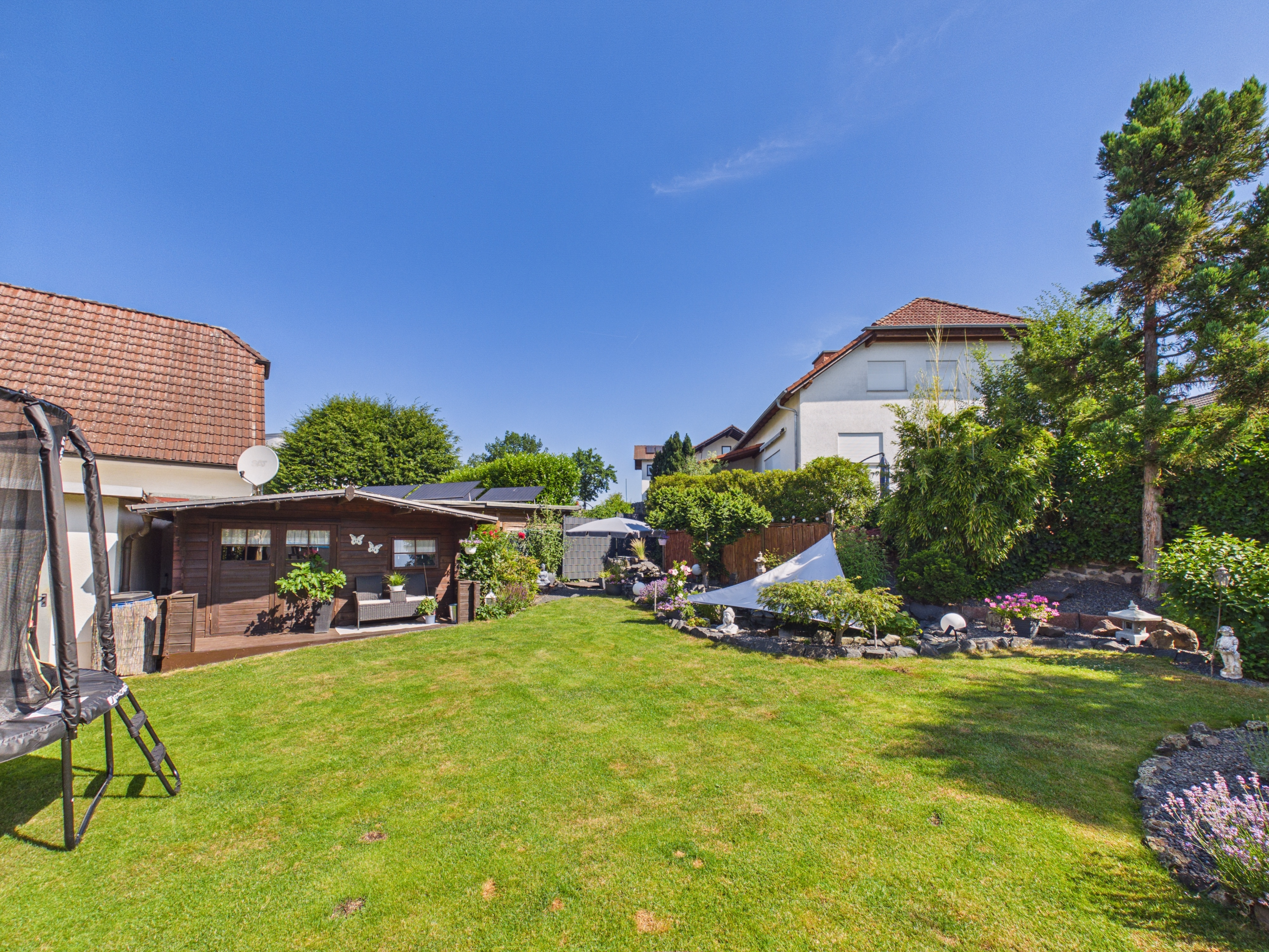 Garten_Blick zur Blockhütte