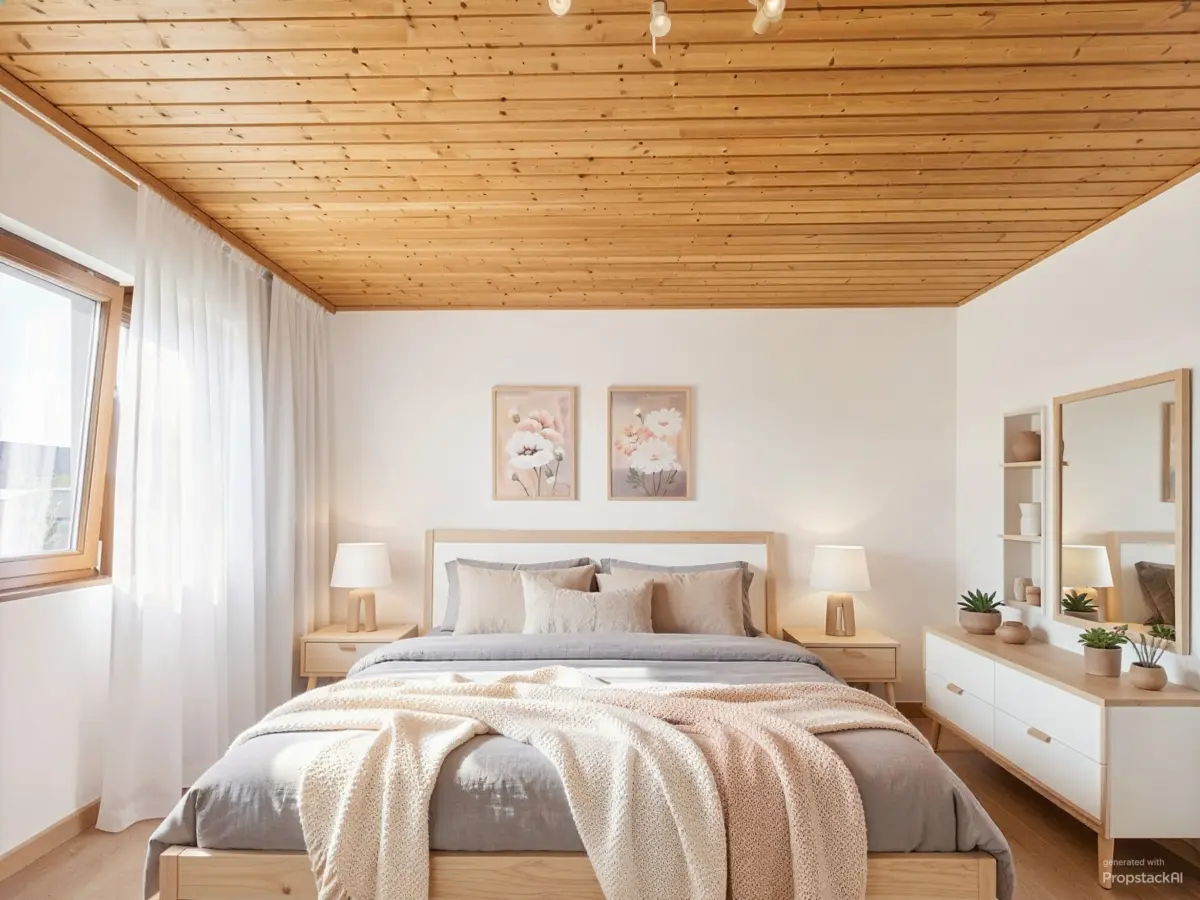 Schlafzimmer 1_EG - Schlafzimmer, Skandinavisch - (KI generiert)